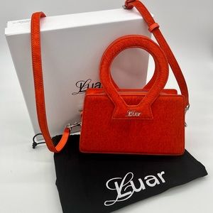 Luar Orange Pony Hair Small Ana Bag